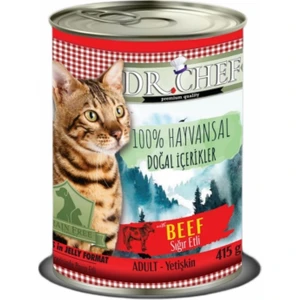 Dr. Chef Tahılsız Sığır Etli Kedi Konservesi 415 gr x 24 Adet