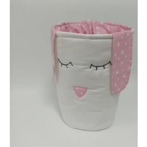 Ege Home Beyaz Pembe Yıldız Oyuncak Kirli Sepeti