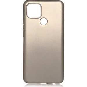 noktaks - Oppo A15 - Kılıf Mat Soft Premier Silikon Kapak - Gold - T16766