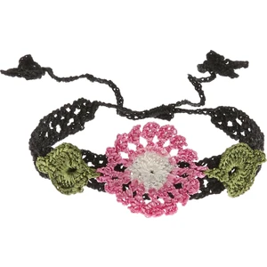 Soma Kadın Atölyesi Çiçekli Ince Kordonlu Elişi Örgü Kadın Bileklik 16 cm