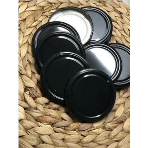 Metal 82 mm Siyah Konserve Kavanoz Kapağı Slikonlu 50 Adet