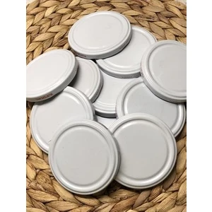 Metal 82 mm Beyaz Konserve Kavanoz Kapağı Slikonlu 20 Adet