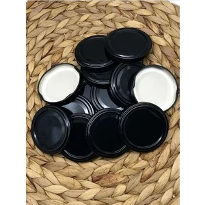 Metal Siyah Konserve Kavanoz Kapağı 63 mm 50 Adet