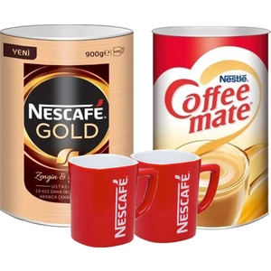 Gold Granül Kahve 900 gr + Coffee Mate 2 kg + Nescafe Kupa Bardak 2 Adet