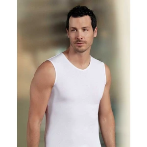 Sıfır Kollu V Yakalı Likralı Atlet Beyaz ME078