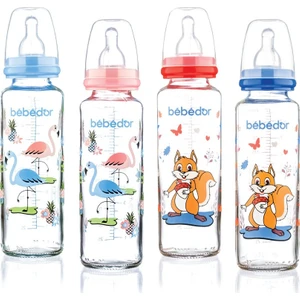 31302 Desenli Cam Biberon Silikon Emzikli 250 ml x 2 Adet