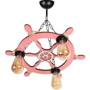 Ahşap Avize Dümen Temalı 3 Lü   M253