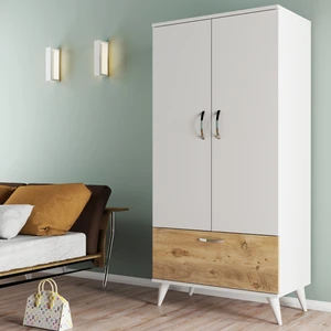 Nova 2 Kapılı Gardırop Beyaz Çam Suntalam Malzeme 80 cm Genişlik 167,6 cm Yükseklik