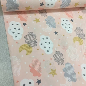 Bebek Özel 240 Santim Eninde Bulutlu Poplin Kumaş Bebek Özel