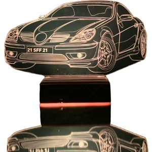 Modiwa Design Kişiye Özel 3D Plakalı Aydınlatmalı Araba Masaüstü LED Lamba