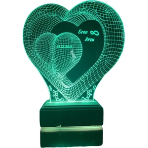 Modiwa Design Sevgiliye Hediye Aşk ve Sonsuzluk 3D 16 Renk Dekoratif LED Lamba