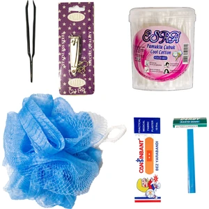 6'lı Asker Bakım Malzemesi: Cımbız Kulak Temizleme Çubuğu Tırnak Makası Lif Yara Bandı Jilet