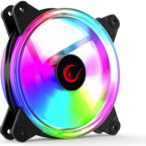 6C-120 120*120*25MM Double Ring 6 Renk Ledli Kasa Fanı