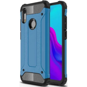 Case World Caseworld Huawei Y6 2019 Kapak Çift Katmanlı Zırh Tank Kılıf - Mavi