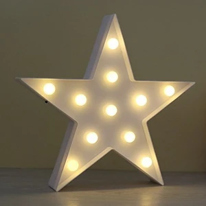LED Işıklı Beyaz Yıldız Gece Lambası Dekoratif Aydınlatma