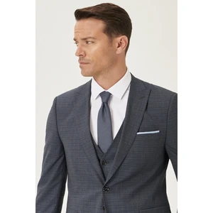 ALTINYILDIZ CLASSICS Erkek Lacivert-siyah Slim Fit Dar Kesim Su Geçirmez Yelekli Nano Takım Elbise