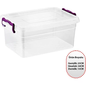 Gıda Saklama Kabı Yer Tasarruflu Kapaklı Kollu Şeffaf Kutu 7,50 Lt