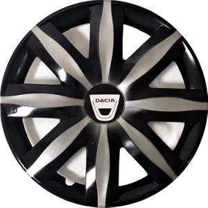 dacia 15'' Inç Gri - Siyah  4lü Set Jant Kapağı Çelik Görünümlü