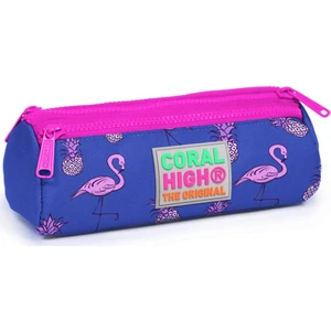 Coral High Kids Lavanta Flamingo Desenli Üç Bölmeli Kalem Çantası 22316