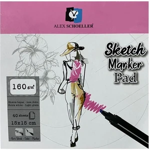 Alex Schoeller Sketch Marker Pad Bloknot 40 Yaprak 160 gr 15 x 15 cm