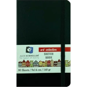 Alex Schoeller Sketch Book 80 Yaprak 140 gr 9 x 14 cm Dik Siyah