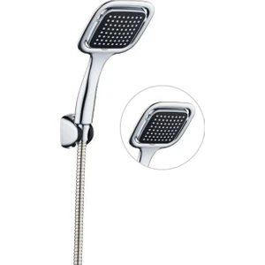 Siyah  Banyo Duş Seti Örgülü Hortum Mafsal ve Başlık Set