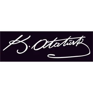 Baskı Marketim Kemal Atatürk Imza 15X4CM Araç Motor Etiket Sticker Folyo