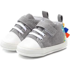 First Step Dinazor Nakışlı Bebek PATIK-GRİ-G-2319