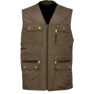 Yazlık Kumaş Yelek Çok Cepli Haki Renk