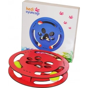 Pet Style Kedi Oyuncağı Ahşap Yuvarlak Şekilli 3 Toplu Kedi Oyuncağı