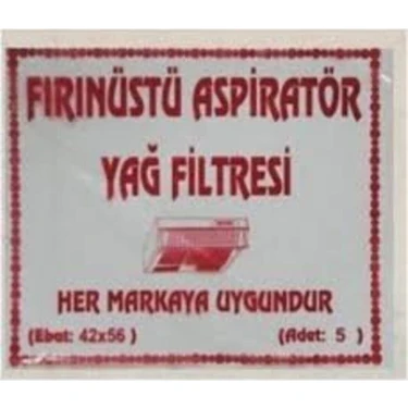 Universal Aspiratör Kağıt Filtre 5