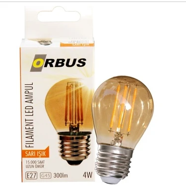 Orbus GA45 4W Amber E27 Dekoratif Ampul