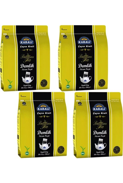 Karali Premium Demlik Poşet Siyah Çay 25 Li 4 Adet