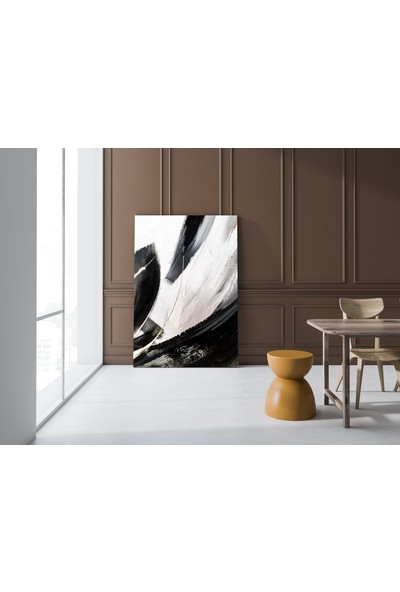 Gıftdeco 150X100CM Siyah Beyaz Boya Dekoratif Dev Büyük Boy Kanvas Tablo