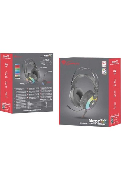Genesis Headset Neon 600 Kulaküstü Kulaklık Siyah