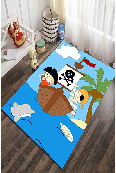 Soho Korsan Gemi Figürlü Çocuk Odası Halısı