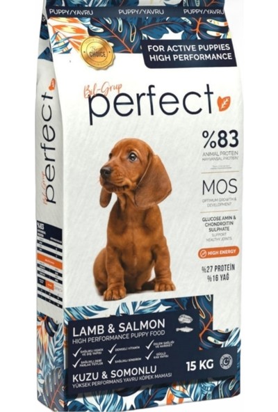 Perfect Premium Yavru (27/16) Köpek Maması Kuzu-Somon Etli Pirinçli 15 KG