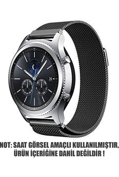 Magazabu Samsung Galaxy Watch Active 2 44MM Uyumlu Kordon Metal Hasır Örgü Saat Kordonu 20/lm8--Siyah