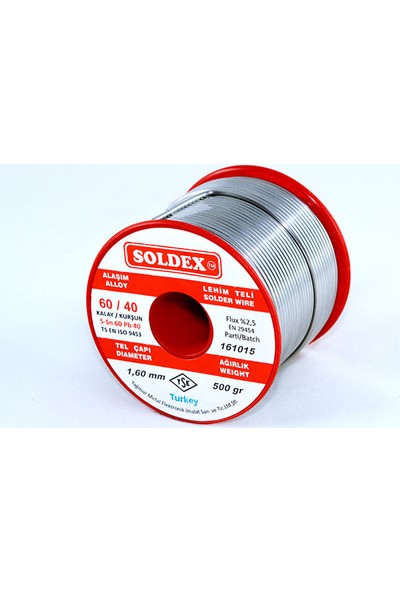 Soldex 60-40 Lehim Teli 500 gr 3 mm - Sn:60 / Pb:40