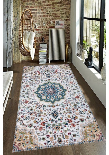 Kaymaz Taban Yıkanabilir Modernize Motif Detaylı Halı