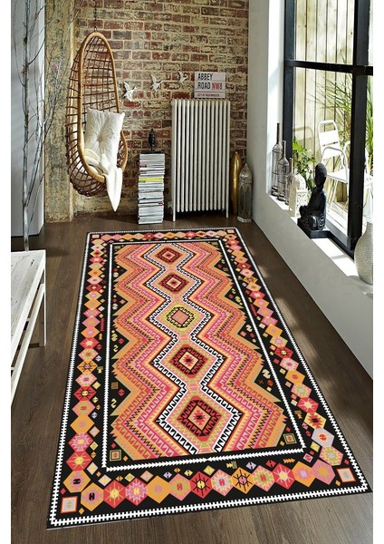 Kaymaz Taban Yıkanabilir Otantik Osmanlı Kilim Desenli Halı