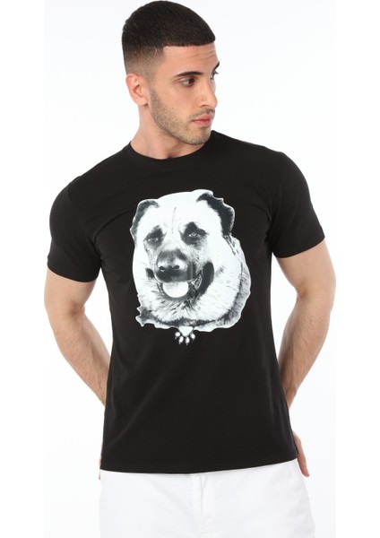 Kangal Köpeği Resimli Siyah T-Shirt