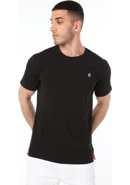 Kangal Köpeği Logolu V Yaka Siyah T-Shirt