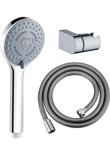 Solid 5 Fonksiyonlu Duş Başlığı + Pvc Duş Hortumu + L Mafsal Duş Seti Duş Takımı