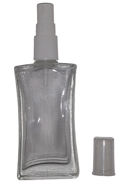 Boş Parfüm Şişesi 50 ml (10 Adet) Şeffaf Kapaklı Içbükey Boş Şişe