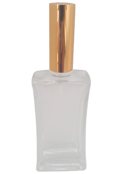 Boş Parfüm Şişesi 50 ml (5 Adet) (TEKRAR DOLDURULABİLİR) Sarı Kapak Plastik Valf Içbükey Boş Şişe modelleri