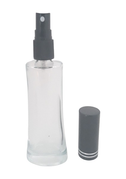 Parfüm Şişesi 50 ml (10 Adet) (TEKRAR DOLDURULABİLİR) Siyah Kapak Plastik Valf Eyfel Boş Şişe modelleri