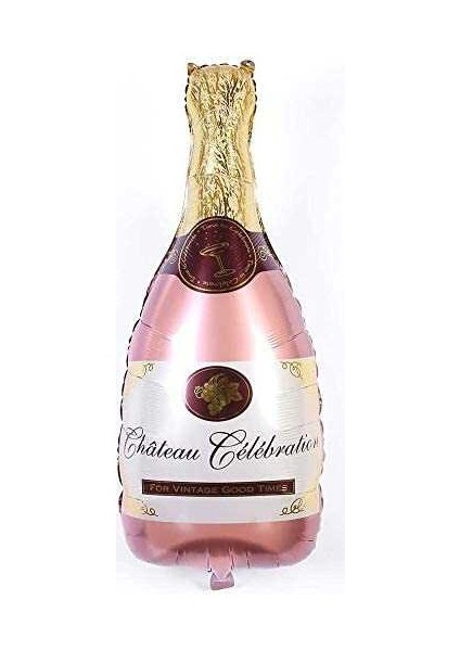 Rose Gold Şampanya Şişesi Şekilli Folyo Balon
