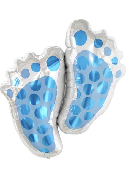 Ayak Şekilli Mavi Folyo Balon