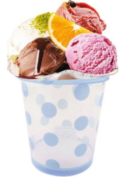 Bardak Plastik 500 cc (Dondurma Bardağı) Puantiyeli Mavi Pk:8 fiyatları